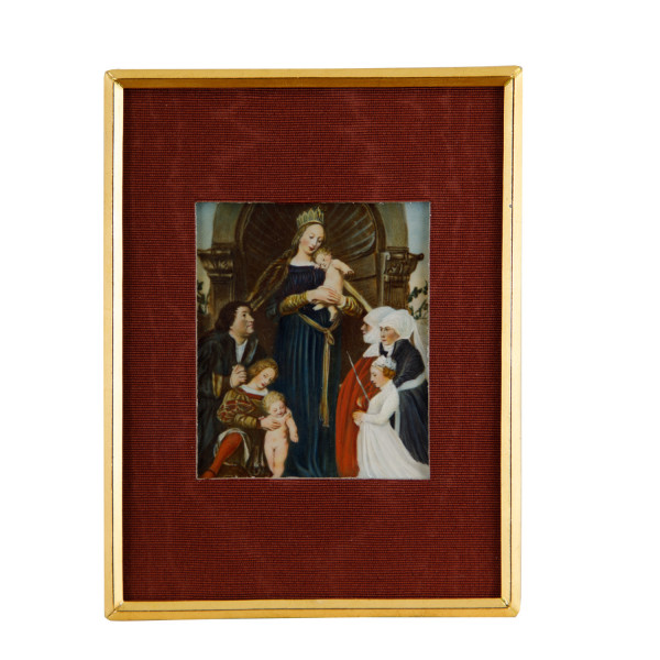 Elfenbein Miniatur mit Antiquitäten Nachweis Bildgröße 7x9 cm außen 9x12 cm