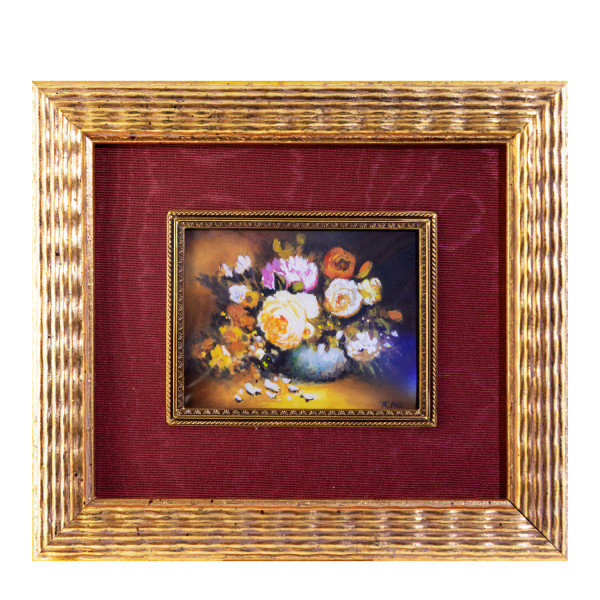 Mammutelfenbein-Miniatur Bildgröße 7x9 cm außen 21x16 cm
