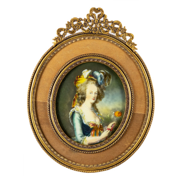 Miniatur-Rahmen mit Malerei Bildgröße 5x6 cm außen9x12cm