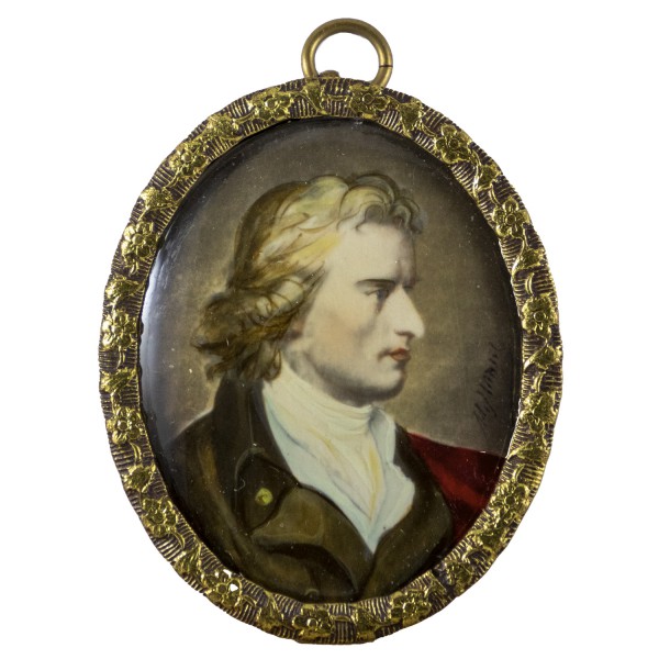 Miniatur-Rahmen mit Malerei Bildgröße 4x5 cm Friedrich v. Schiller