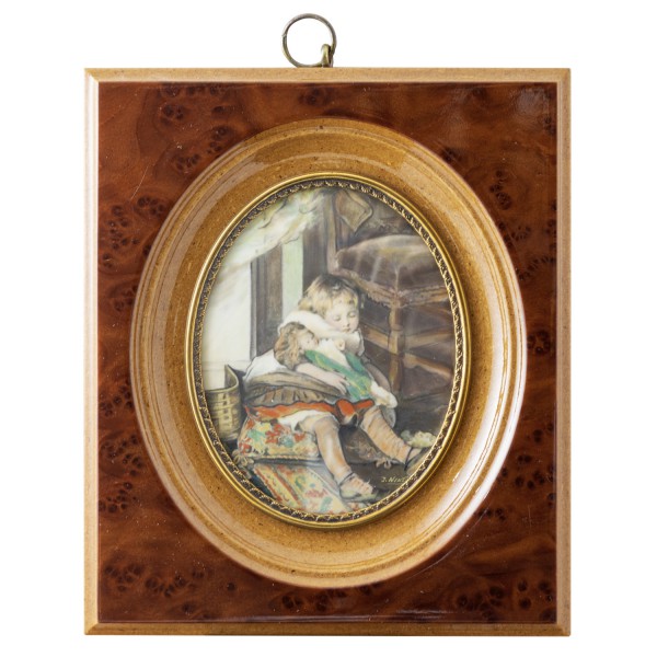 Miniatur-Rahmen mit Malerei Bildgröße 7x9 cm