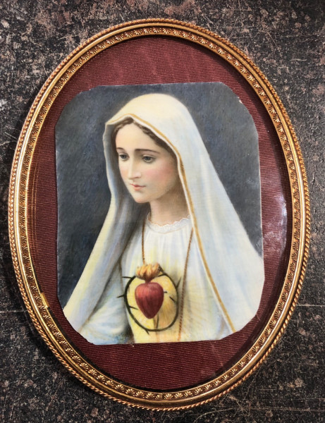 Mammut Elfenbein Miniatur Bildmaß 7x9 cm außen 13x9