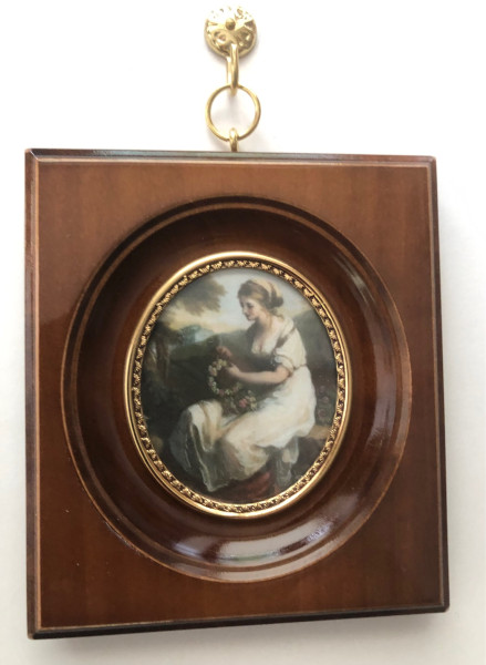 Kunstdruck 5x6 cm - 10x11 cm außen nach einer Elfenbein-Miniatur der Manufaktur Haffke
