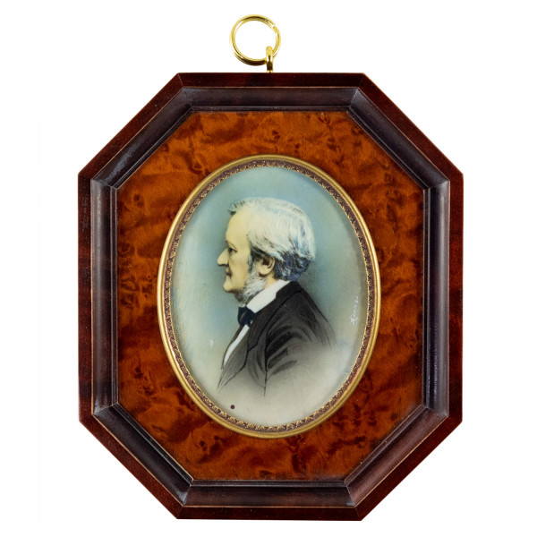 Miniatur-Rahmen mit Malerei Bildgröße 7x9cm auß.14x12cm