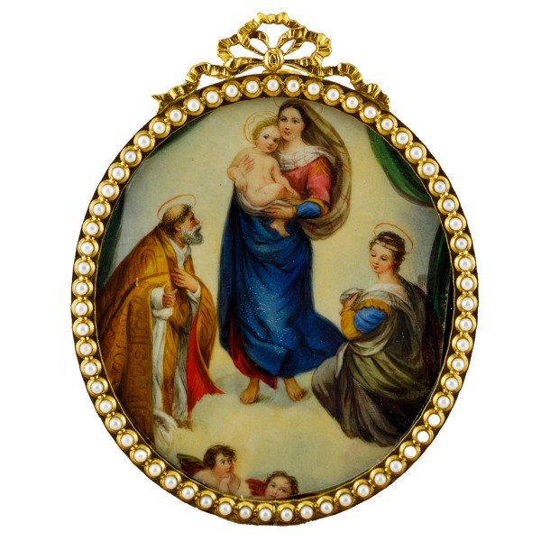 Miniatur-Rahmen mit Malerei Bildgröße 7x9cm auß.8x9,5