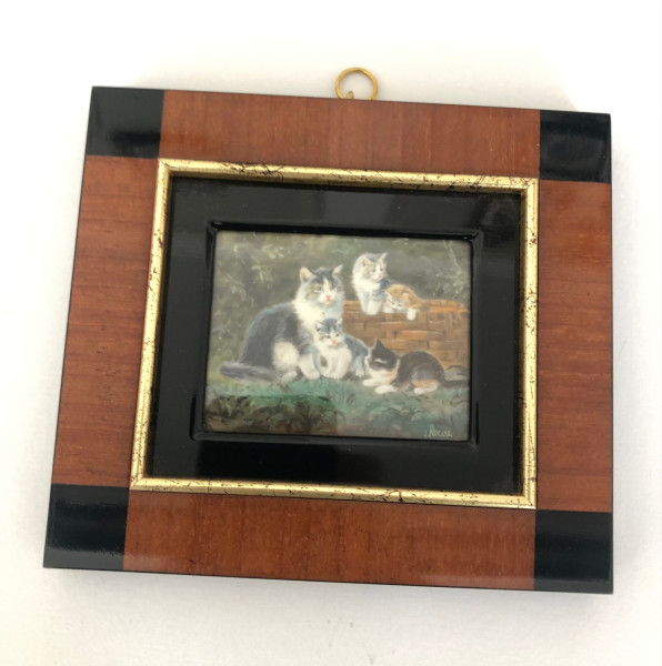 Mammut Elfenbein Miniatur Bildmaß 7x9 cm außen 12x14 cm