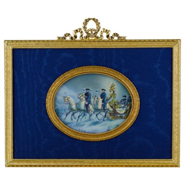 Miniatur-Rahmen mit Malerei Bildgröße 7x9cm auß.13x18