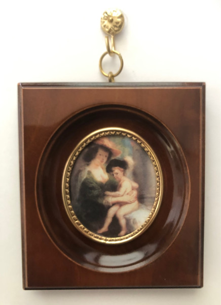 Kunstdruck 5x6 cm - 10x11 cm außen nach einer Elfenbein-Miniatur der Manufaktur Haffke