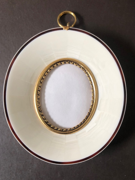 Miniatur/Foto-Rahmen mit Mammut-Elfenbein belegt Bildgröße4x5cm auß.7,5x8,5 cm-Copy