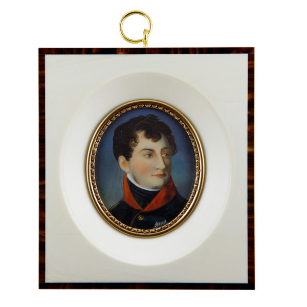Miniatur-Rahmen mit Malerei Bildgröße 7x9 cm außen 10,5x12 cm außen