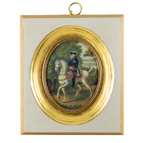 Miniatur-Rahmen mit Malerei Bildgröße 7x9cm auß.12x14cm