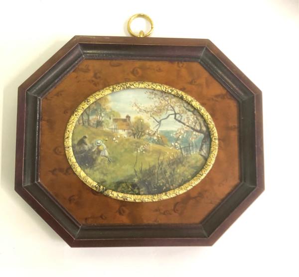 Mammut-Elfenbein Miniatur Bildgröße 7x9cm auß.14x12 cm