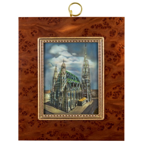 Miniatur-Rahmen mit Malerei Bildgröße 7x9cm auß.14x12cm