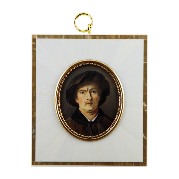 Miniatur-Rahmen mit Malerei Bildgröße 7x9 cm außen 10x11 cm außen