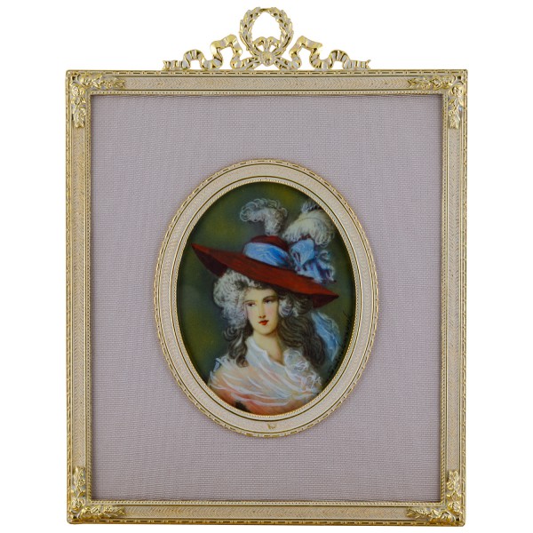 Miniatur-Rahmen mit Malerei Bildgröße 7x9cm auß.13x15
