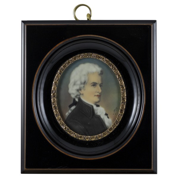 Miniatur-Rahmen mit Malerei Bildgröße 5x6 cm außen10x11cm W. A. Mozart