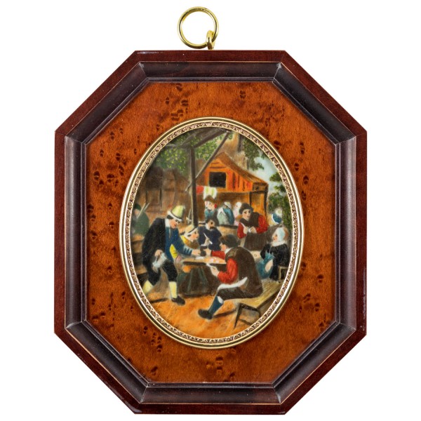 Miniatur-Rahmen mit Malerei Bildgröße 7x9cm auß.14x12cm