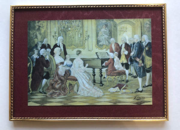 Aktion bis Ostern 20%=24€ Bronzerahm. von Haffke mit Kunstdr. Mozart u. Schwester beiMaria Theresia