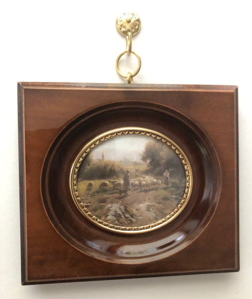 Kunstdruck 5x6 cm - 10x11 cm außen nach einer Elfenbein-Miniatur der Manufaktur Haffke