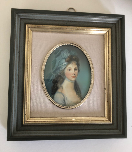 Mammut Elfenbein Miniatur Bildmaß 7x9 cm außen 12x17 cm