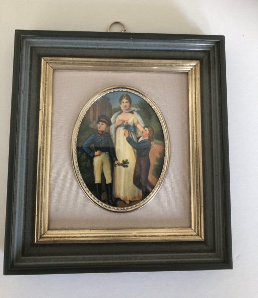 Mammut Elfenbein Miniatur Bildmaß 7x9 cm außen 12x17 cm