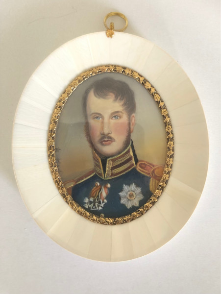 Mammut Elfenbein Miniatur Bildmaß 7x9 cm außen 11x12 cm