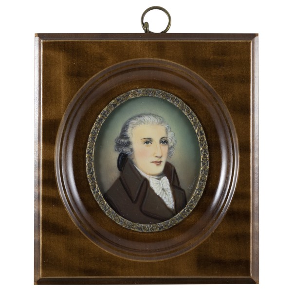 Miniatur-Rahmen mit Malerei Bildgröße 5x6 cm außen10x11cm Joseph Haydn