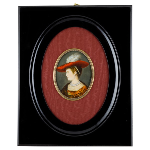 Miniatur-Rahmen mit Malerei Bildgröße 7-9 cm Außenmaß 25x20 cm