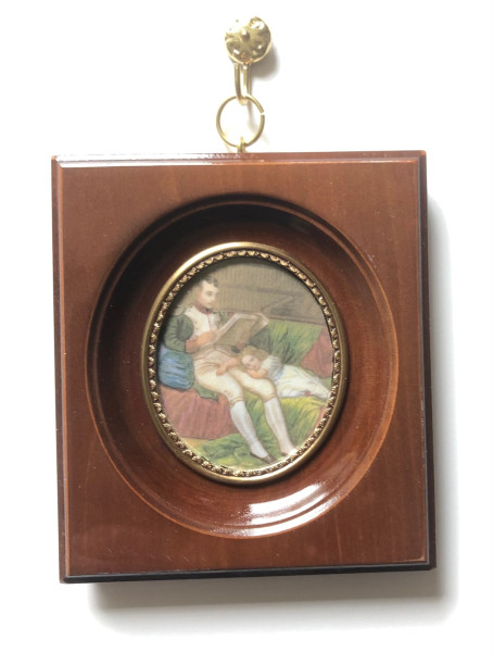 Kunstdruck 5x6 cm - 10x11 cm außen nach einer Elfenbein-Miniatur der Manufaktur Haffke