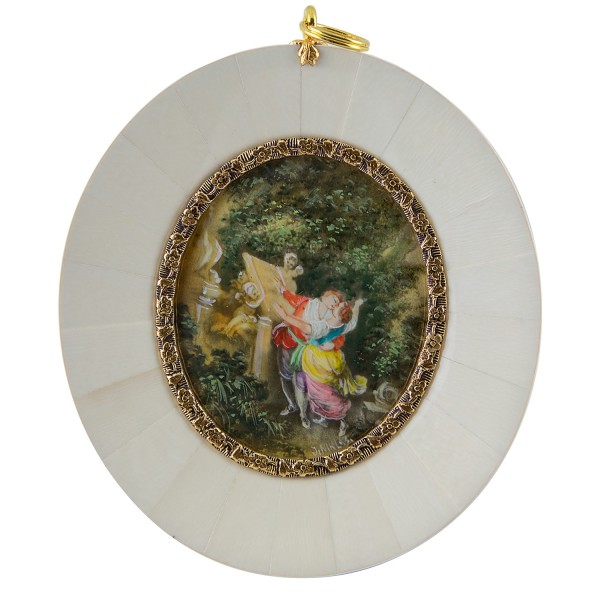Miniatur-Rahmen mit Malerei Bildgröße 5x6 cm
