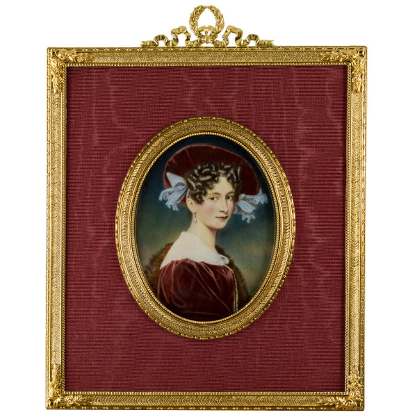 Miniatur-Rahmen mit Malerei Bildgröße 7x9cm auß.13x16 cm