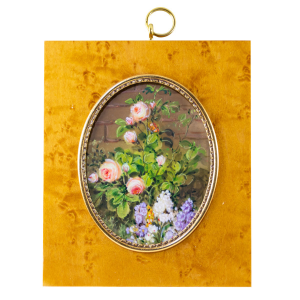 Mammutelfenbein-Miniatur Bildgröße 7x9 cm außen 11x10 cm