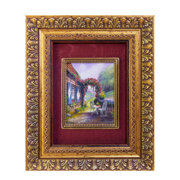 Mammutelfenbein-Miniatur Bildgröße 7x9 cm außen 21x16 cm