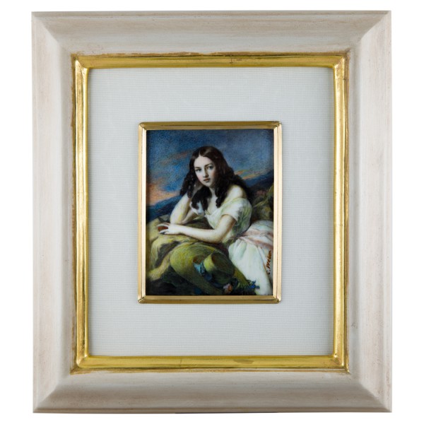 Miniatur-Rahmen mit Malerei Bildgröße 7x9cmauß.18x20cm