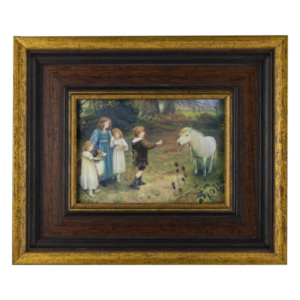 Miniatur-Rahmen mit Malerei Bildgröße 10x14 cm Außenmaß 20x24 cm