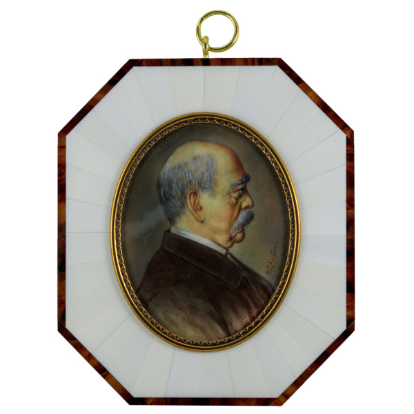 Miniatur-Rahmen mit Malerei Bildgröße 7x9 cm außen 11x14 cm