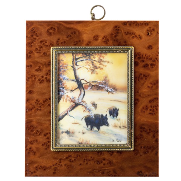 Miniatur-Rahmen mit Malerei Bildgröße 7x9 cm