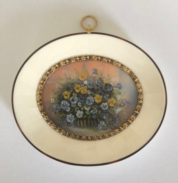 Mammut Elfenbein Miniatur Bildmaß 7x9 cm außen 11x12 cm