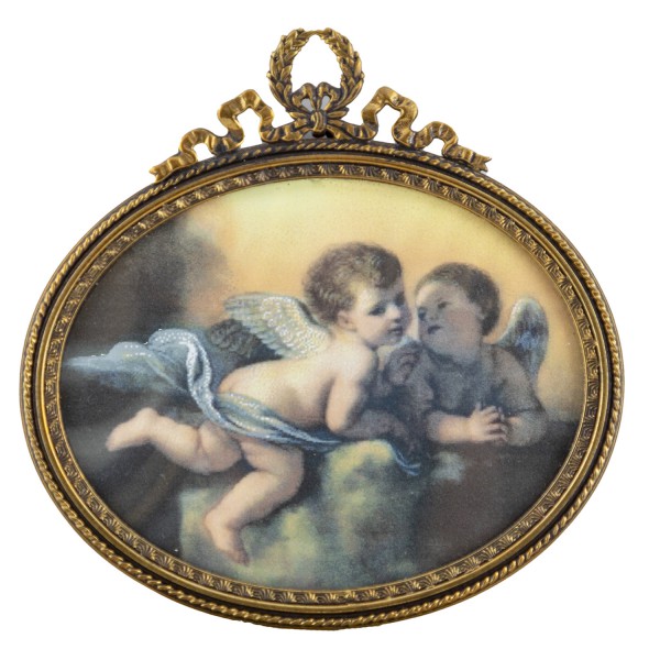 Miniatur-Rahmen mit Kunstdruck Bildgröße 7x9 cm Engel