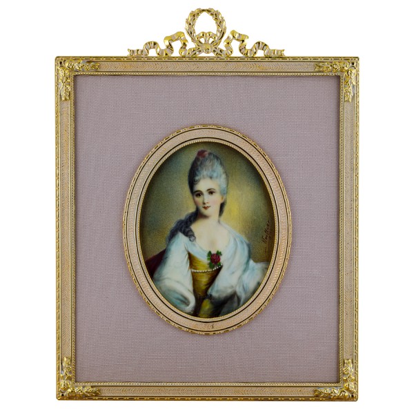 Miniatur-Rahmen mit Malerei Bildgröße 7x9cm auß.13x15