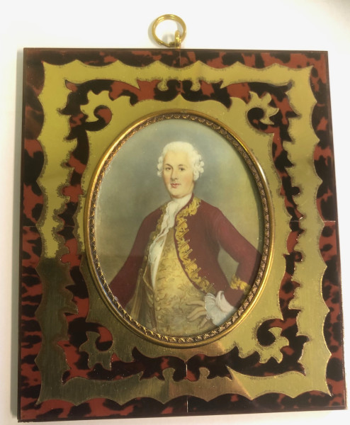 Mammut-Elfenbein-Miniatur Bildgröße 7x9cm auß.11,5x12,5 cm