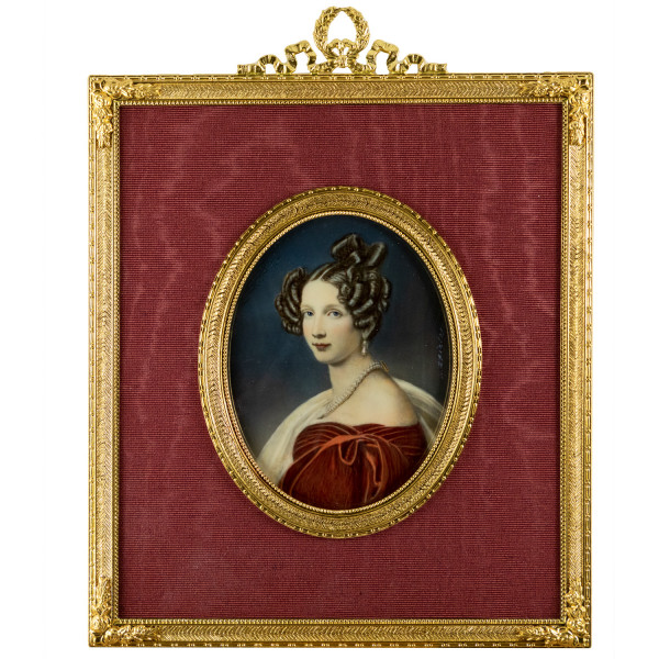 Miniatur-Rahmen mit Malerei Bildgröße 7x9cm auß.13x16 cm