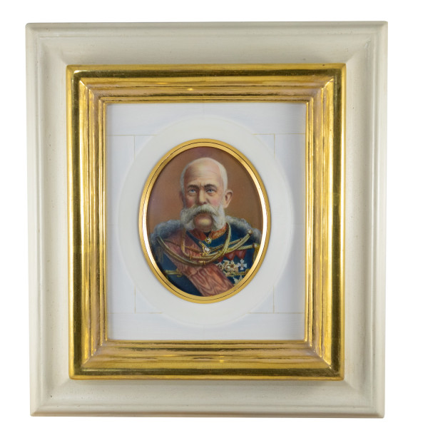 Miniatur-Rahmen mit Malerei Bildgröße 7x9cm auß.19x22 cm