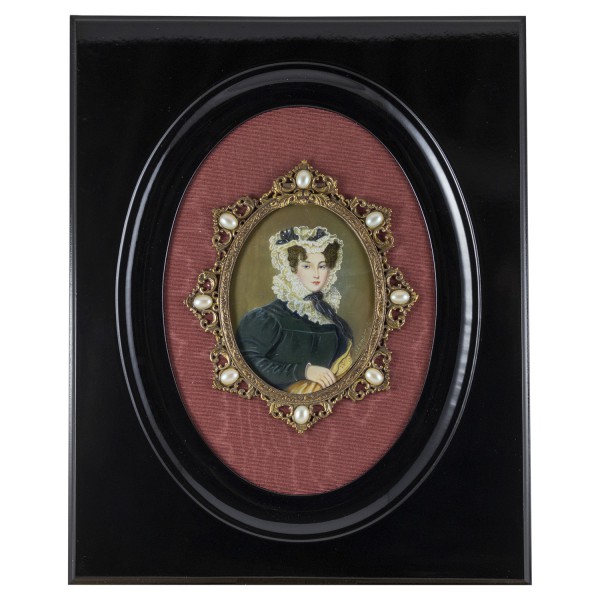 Miniatur-Rahmen mit Malerei Bildgröße 7-9 cm Außenmaß 25x20 cm-