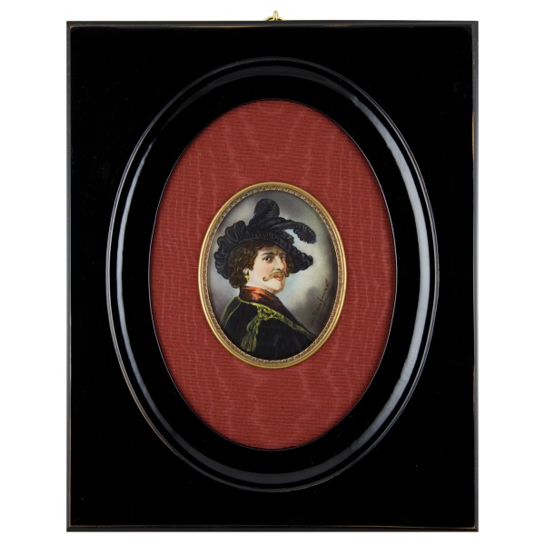 Miniatur-Rahmen mit Malerei Bildgröße 7-9 cm Außenmaß 25x20 cm