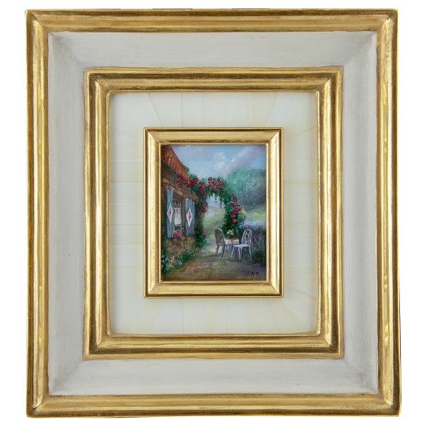 Mammut-Lupenmalerei Bildgröße 7x9 cm Am Rosenbogen
