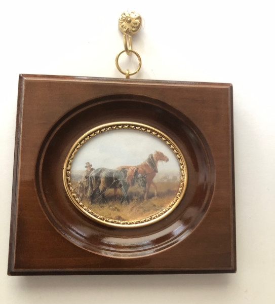 Kunstdruck 5x6 cm - 10x11 cm außen nach einer Elfenbein-Miniatur der Manaffke