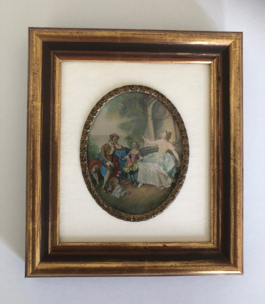 Mammut Elfenbein Miniatur Bildmaß 7x9 cm außen 12x17 cm