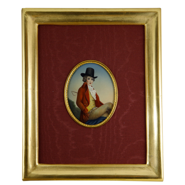 Blattgold-Stilrahmen mit Miniatur Bildgröße 7x9 cm außen 18x23 cm